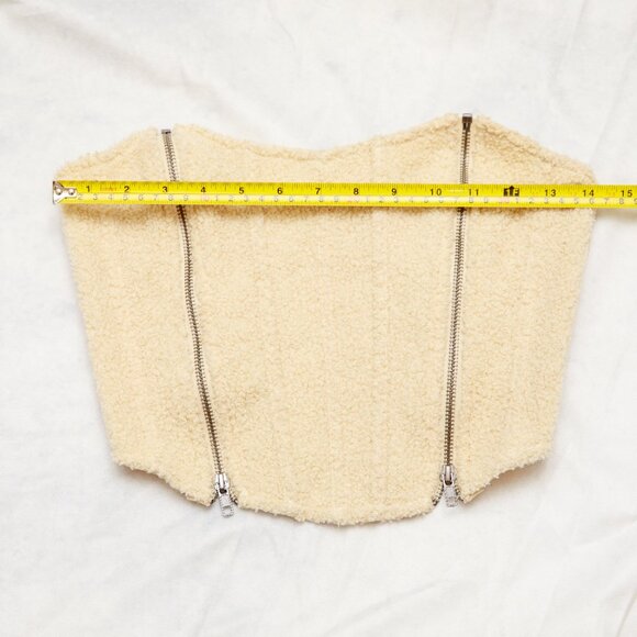 Out From Under Sherpa Double Zip Corset Small Lace Up Back - Picture 8 of 11